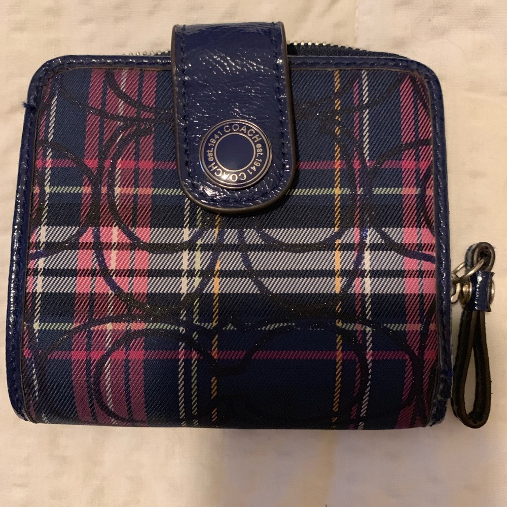 Coach (Poppy) plaid wallet